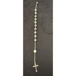 Cloisonné  Beaded Prayer‎ Bracelet Italy Jesus Cross Spiritual Religious